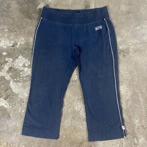 Nike Athletics Capri Sweat Pants Women's Size L (12-14) Navy Blue Swoosh Logo